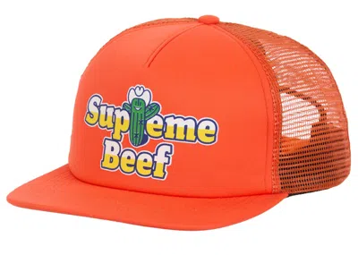 Pre-owned Supreme Beef Mesh Back 5panel In Orange