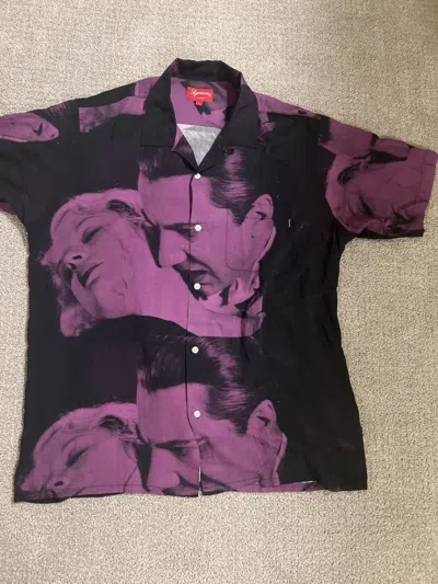 Pre-owned Supreme Bela Lugosi Button Up In Purple