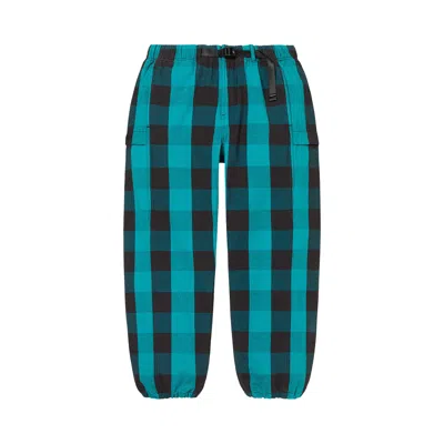 Pre-owned Supreme Belted Trail Pant 'teal Plaid'