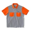 Supreme Ben Davis Half Zip Work Shirt 'hickory Stripe' In Gray
