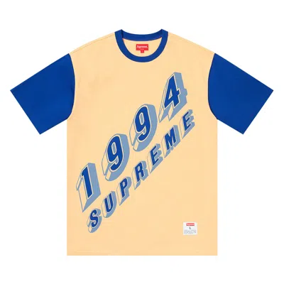 Pre-owned Supreme Bevel Text Ringer Tee 'light Yellow' | Men's Size M