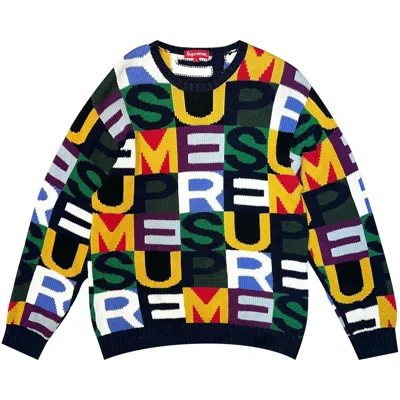 Pre-owned Supreme Big Letters Sweater 'multi' In Multi-color