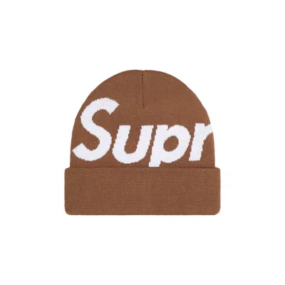 Pre-owned Supreme Big Logo Beanie 'brown'