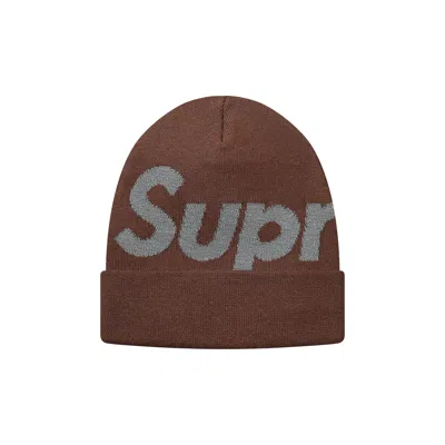 Pre-owned Supreme Big Logo Beanie 'brown' | Men's Size Onesize