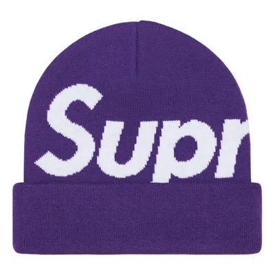 Supreme Big Logo Beanie 'dark Purple'