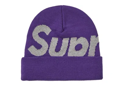 Pre-owned Supreme Big Logo Beanie (fw18) In Bright Purple