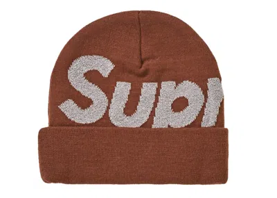 Pre-owned Supreme Big Logo Beanie (fw18) In Brown