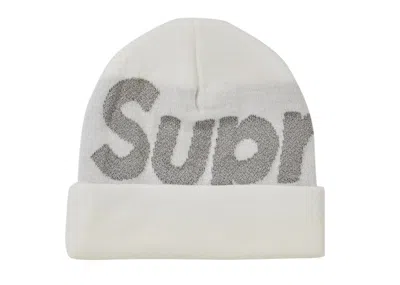 Pre-owned Supreme Big Logo Beanie (fw18) In White