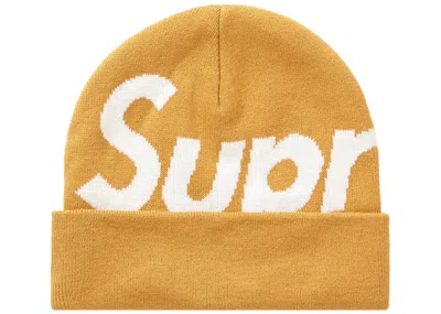Pre-owned Supreme Big Logo Beanie (fw19) In Dark Gold