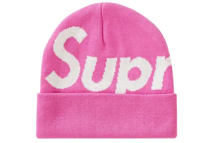 Pre-owned Supreme Big Logo Beanie (fw19) In Magenta In Purple