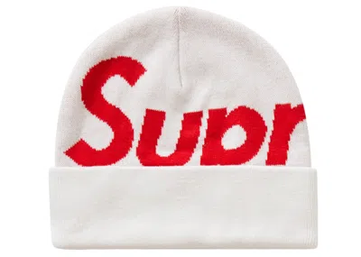 Pre-owned Supreme Big Logo Beanie (fw20) In White