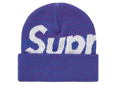 Pre-owned Supreme Big Logo Beanie (fw21) In Blue Static