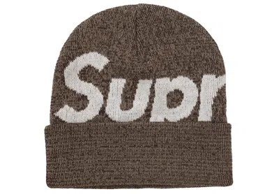 Pre-owned Supreme Big Logo Beanie (fw21) In Brown Static