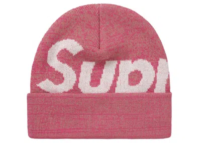 Pre-owned Supreme Big Logo Beanie (fw21) In Magenta Static