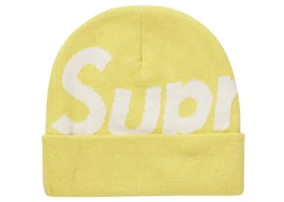 Pre-owned Supreme Big Logo Beanie (fw21) In Yellow
