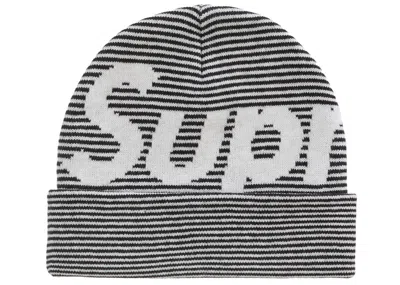 Pre-owned Supreme Big Logo Beanie (fw22) In Black Stripe