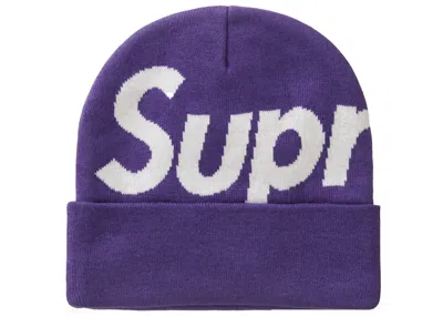 Pre-owned Supreme Big Logo Beanie (fw23) In Dark Purple