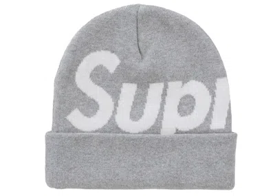 Pre-owned Supreme Big Logo Beanie (fw24) In Ash Grey In Gray