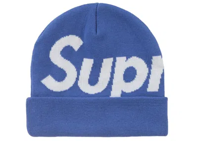 Pre-owned Supreme Big Logo Beanie (fw24) In Blue