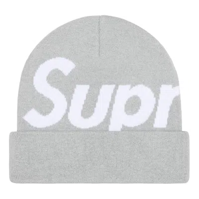Supreme Big Logo Beanie 'grey' In Multi