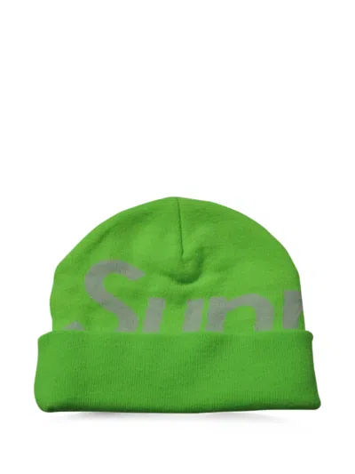 Pre-owned Supreme Big Logo Beanie Hat In Green