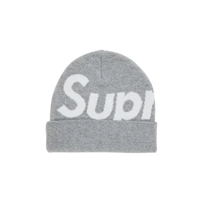Pre-owned Supreme Big Logo Beanie 'heather Grey'