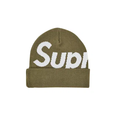 Pre-owned Supreme Big Logo Beanie 'light Olive'