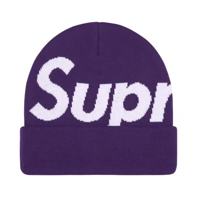 Pre-owned Supreme Big Logo Beanie 'purple' | Men's Size Onesize