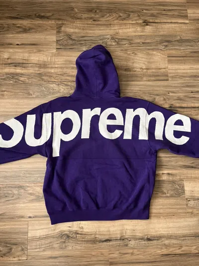 Pre-owned Supreme Big Logo Jacquard Hooded Sweatshirt In Purple
