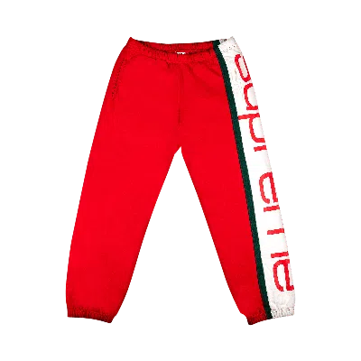 Pre-owned Supreme Big Logo Paneled Sweatpant 'red'