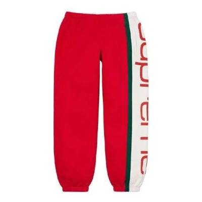 Supreme Big Logo Paneled Sweatpants 'red White'