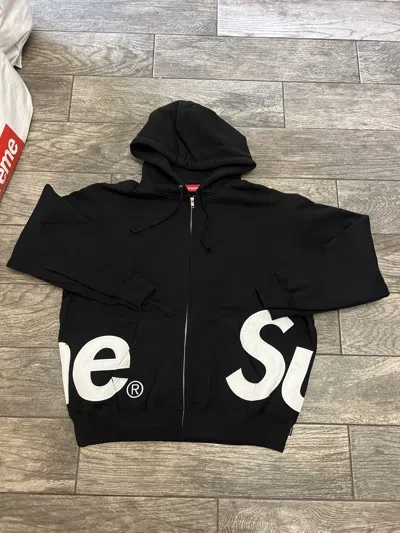 Pre-owned Supreme Big Logo Zip Up Hooded Sweatshirt Black(size Medium)