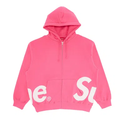 Pre-owned Supreme Big Logo Zip Up Hooded Sweatshirt 'magenta' | Pink | Men's Size Xxl