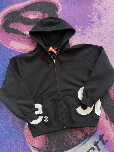 Pre-owned Supreme Big Logo Zip Up Hoodie Black