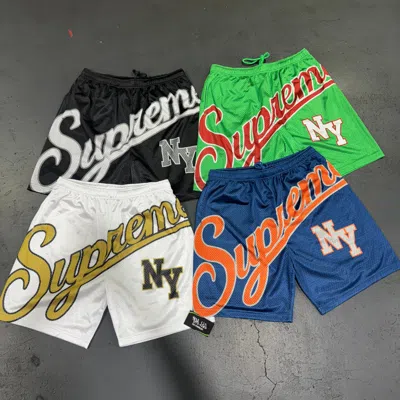 Pre-owned Supreme Big Script Mesh Shorts In Multiple