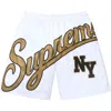 Supreme Big Script Mesh Shorts 'white Black Gold'