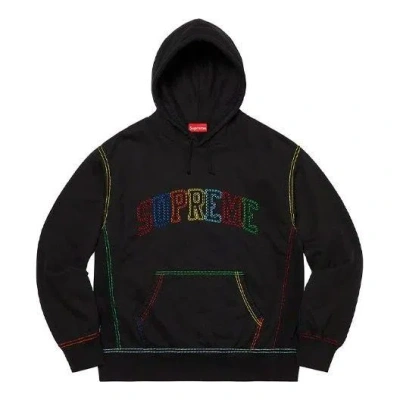 Supreme Big Stitch Hooded Sweatshirt 'black'