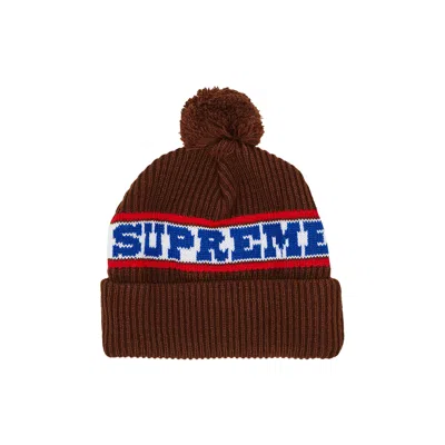 Pre-owned Supreme Big Stripe Beanie 'brown'