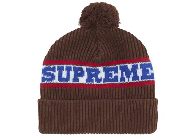 Pre-owned Supreme Big Stripe Beanie (fw24) In Brown