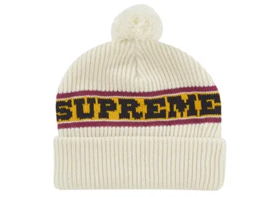 Pre-owned Supreme Big Stripe Beanie (fw24) In Natural In Brown
