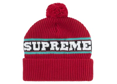 Pre-owned Supreme Big Stripe Beanie (fw24) In Red