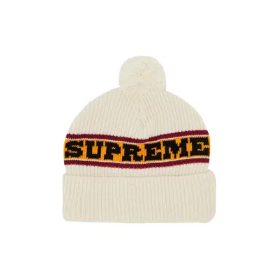 Pre-owned Supreme Big Stripe Beanie 'natural'