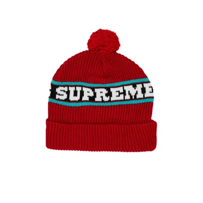 Pre-owned Supreme Big Stripe Beanie 'red'