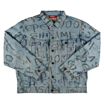 Pre-owned Supreme Black Ark Denim Trucker Jacket 'blue'