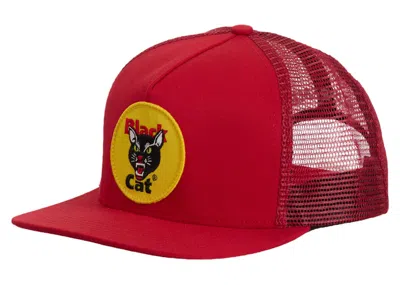Pre-owned Supreme Black Cat Mesh Back 5panel In Red