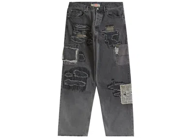 Pre-owned Supreme Blackmeans Mended Loose Fit Jean In Washed Black