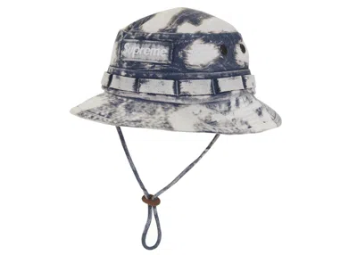 Pre-owned Supreme Bleached Chino Boonie In Navy Blue