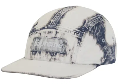 Pre-owned Supreme Bleached Chino Camp Cap In Navy Blue