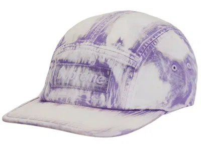 Pre-owned Supreme Bleached Chino Camp Cap In Purple