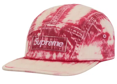 Pre-owned Supreme Bleached Chino Camp Cap In Red